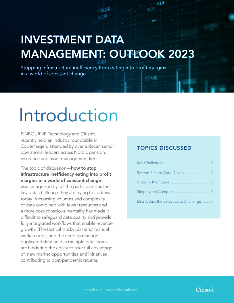 Investment Data Management - Outlook 2023 Report